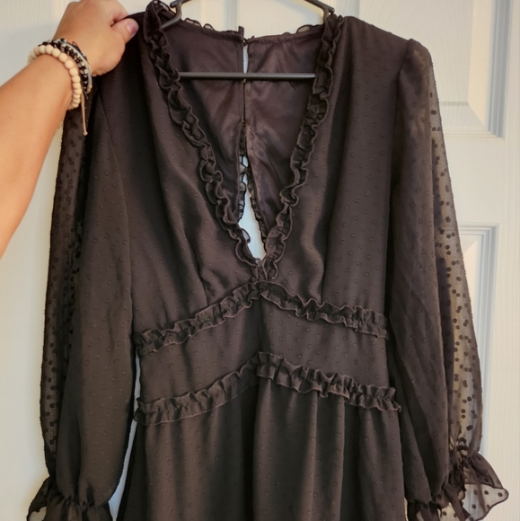 Long Sleeve Black Mini Dress - Picture 4 of 4